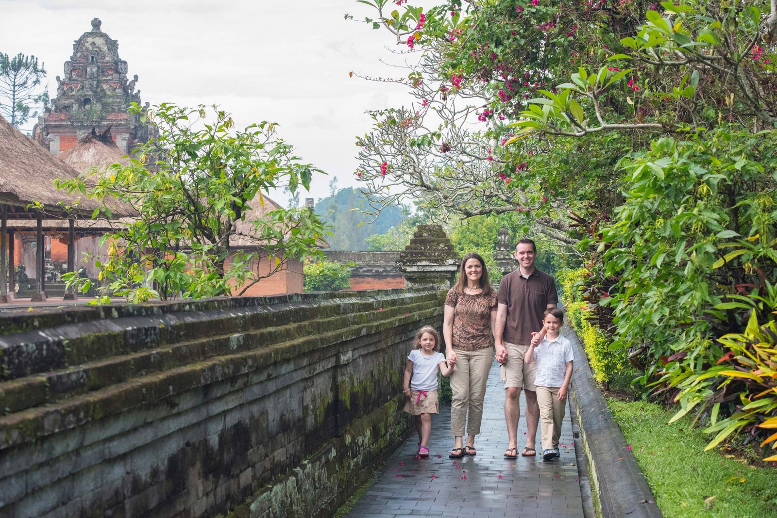 Family exploring cultural sites with Bali tour packages for couples and families